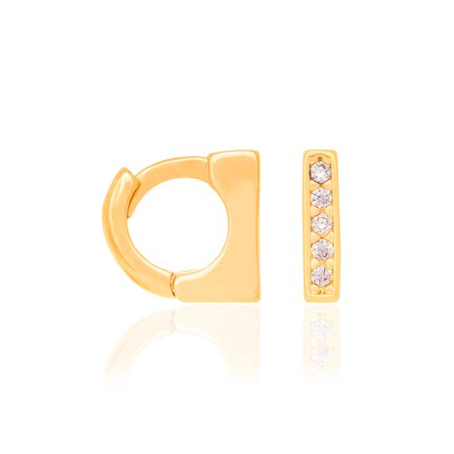 BRINCO ARGOLA BANHADO A OURO 18K COM ZIRCÔNIAS