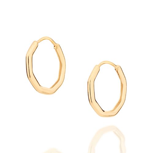 BRINCO ARGOLA GEOMÉTRICA BANHADO A OURO 18K