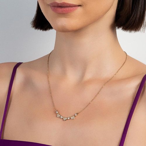 GARGANTILHA CORAÇÕES BANHADA A OURO 18K COM ZIRCÔNIAS