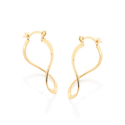 BRINCO ARGOLA TORCIDA BANHADO A OURO 18K