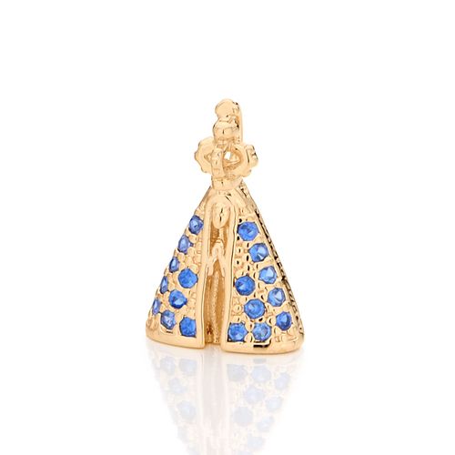 PINGENTE BANHADO A OURO 18K NOSSA SENHORA APARECIDA COM ZIRCÔNIAS