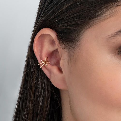 BRINCO PIERCING DE PRESSÃO BORBOLETA BANHADO A OURO 18K