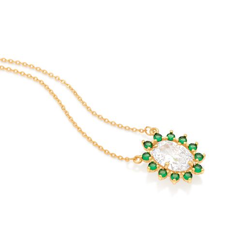 GARGANTILHA BANHADA A OURO 18K COM ZIRCÔNIAS