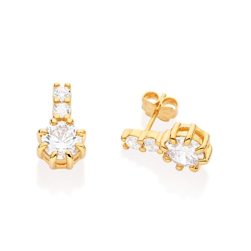 BRINCO BANHADO A OURO 18K COM ZIRCÔNIAS