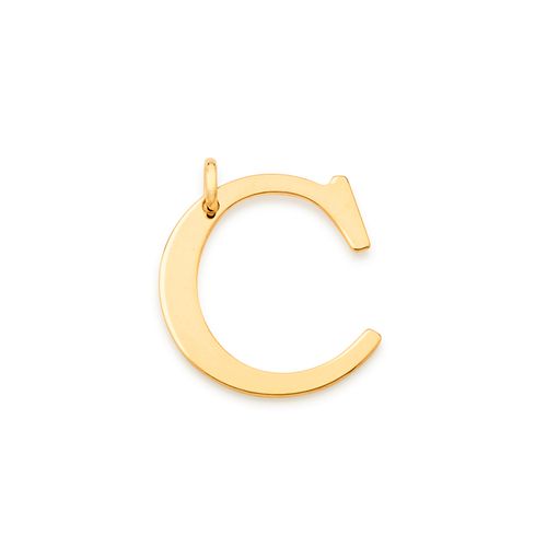 PINGENTE LETRA BANHADO A OURO 18K-LETRA C