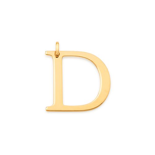 PINGENTE LETRA BANHADO A OURO 18K-LETRA D
