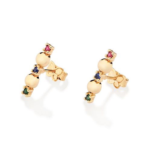 BRINCO BANHADO A OURO 18K COM ESFERAS E ZIRCÔNIAS