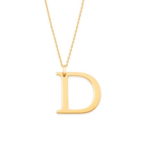 PINGENTE LETRA BANHADO A OURO 18K-LETRA D