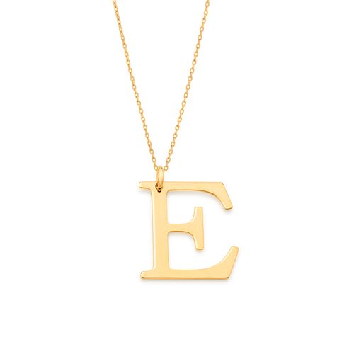 PINGENTE LETRA BANHADO A OURO 18K-LETRA E
