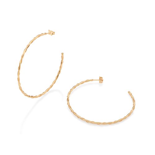 BRINCO ARGOLA TORCIDA BANHADO A OURO 18K