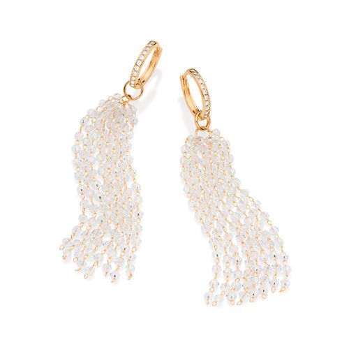 BRINCO CASCATA BANHADO A OURO 18K COM CRISTAIS E ZIRCÔNIAS