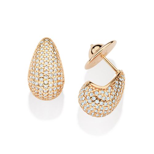 BRINCO GOTA BANHADO A OURO 18K COM ZIRCÔNIAS