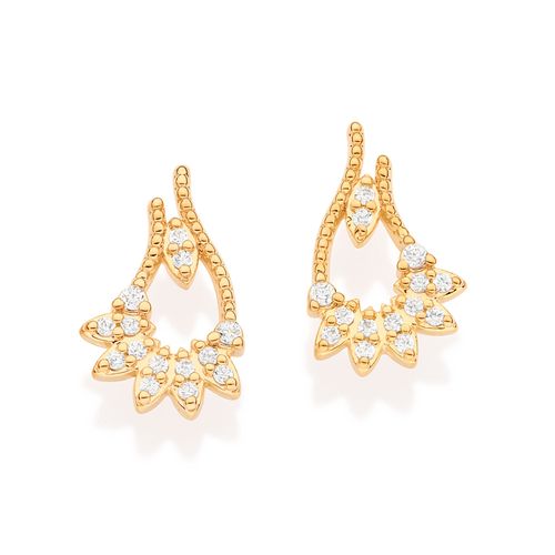 BRINCO PAISLEY BANHADO A OURO 18K COM ZIRCÔNIAS