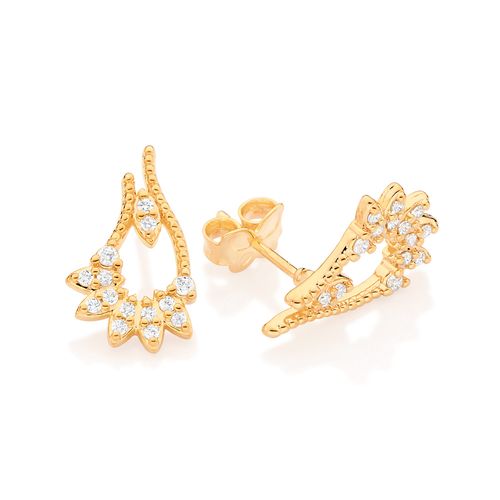 BRINCO PAISLEY BANHADO A OURO 18K COM ZIRCÔNIAS