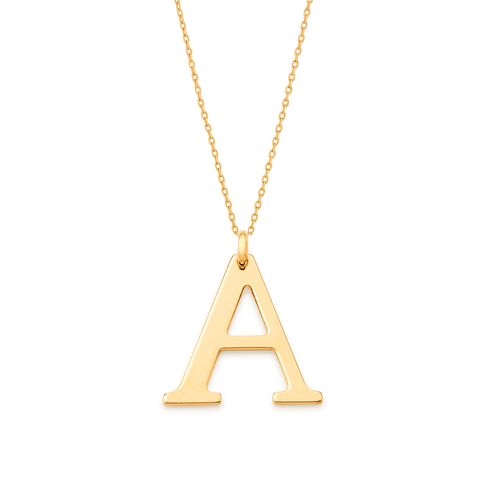 PINGENTE LETRA BANHADO A OURO 18K-LETRA A