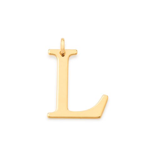 PINGENTE LETRA BANHADO A OURO 18K-LETRA L