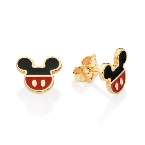 BRINCO BERMUDA DO MICKEY BANHADO A OURO 18K COM APLICAÇÃO DE RESINA