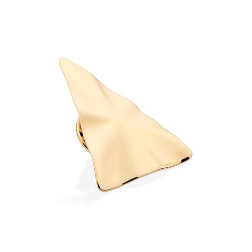 BROCHE TRIÂNGULO COM TEXTURA ONDULADA BANHADO A OURO 18K