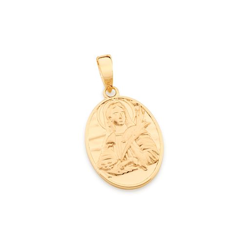 MEDALHA SANTA LUZIA BANHADA A OURO 18K