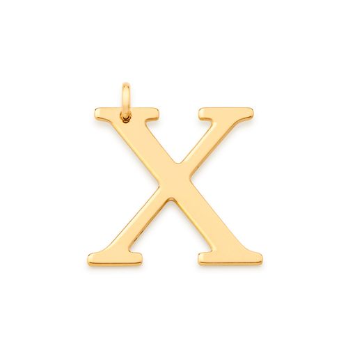 PINGENTE LETRA BANHADO A OURO 18K-LETRA X