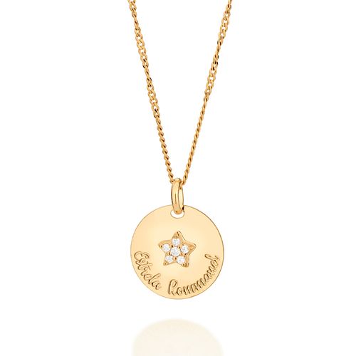 MEDALHA ESTRELA ROMMANEL BANHADA A OURO 18K
