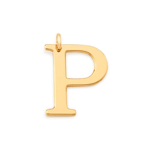 PINGENTE LETRA BANHADO A OURO 18K-LETRA P