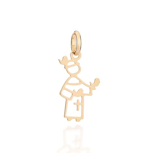 PINGENTE SÃO FRANCISCO DE ASSIS BANHADO A OURO 18K