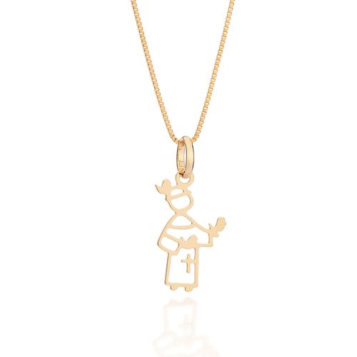 PINGENTE SÃO FRANCISCO DE ASSIS BANHADO A OURO 18K
