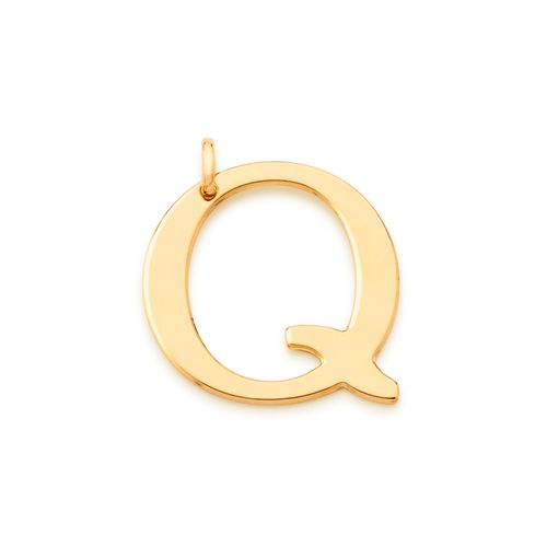 PINGENTE LETRA BANHADO A OURO 18K-LETRA Q