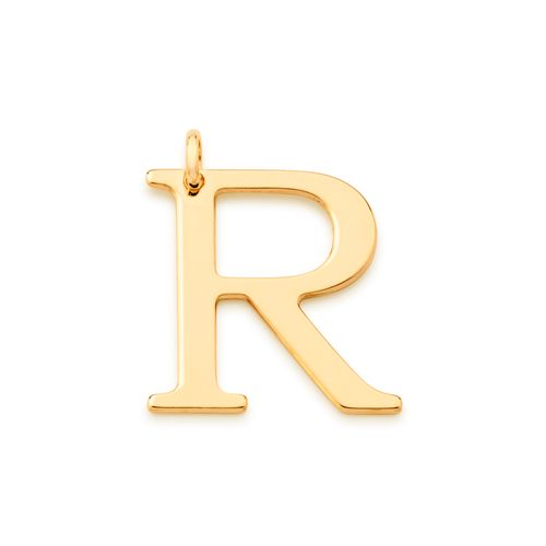 PINGENTE LETRA BANHADO A OURO 18K-LETRA R