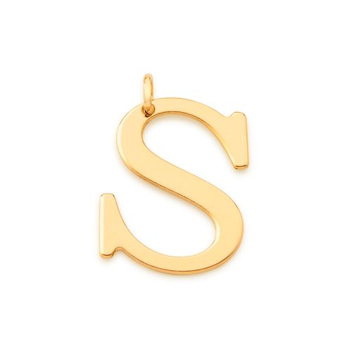 PINGENTE LETRA BANHADO A OURO 18K-LETRA S