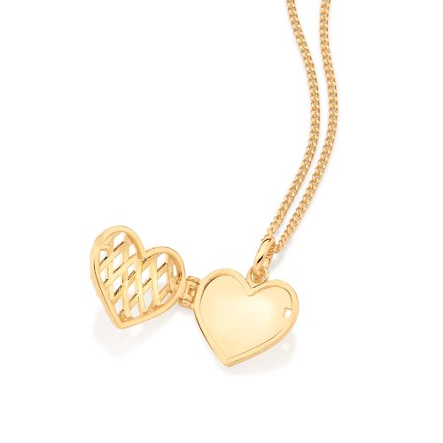 PINGENTE RELICÁRIO CORAÇÃO BANHADO A OURO 18K
