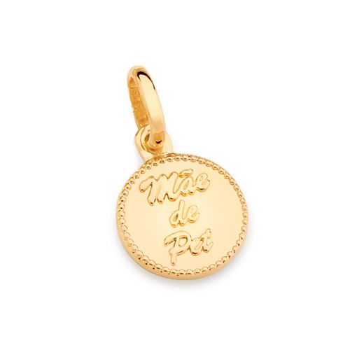 MEDALHA FRENTE E VERSO MÃE DE PET BANHADA A OURO 18K