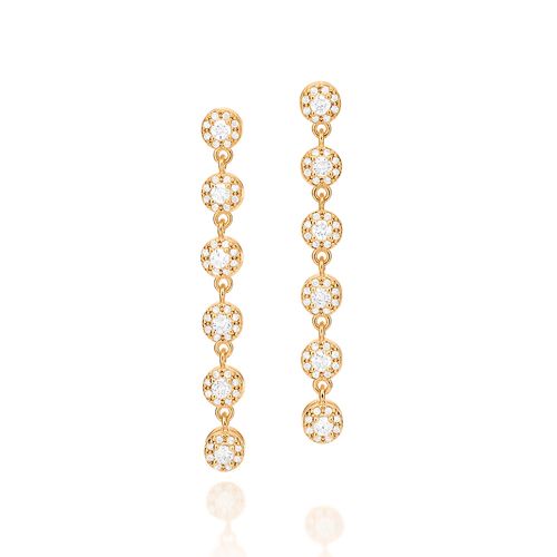 BRINCO PENDURADO BANHADO A OURO 18K COM ZIRCÔNIAS