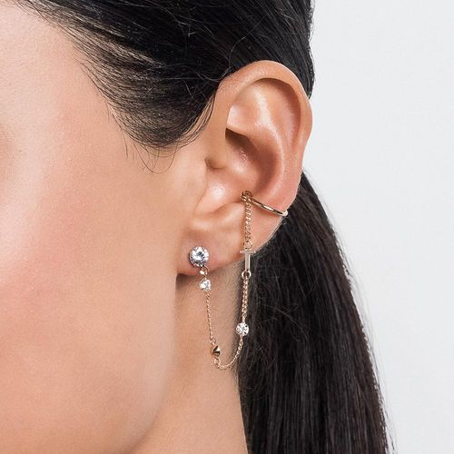 BRINCO COM PIERCING DE PRESSÃO LETRA BANHADO A OURO 18K COM ZIRCÔNIAS-LETRA T