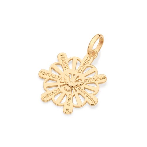 PINGENTE OS DONS DO ESPÍRITO SANTO BANHADO A OURO 18K