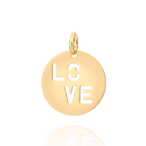 PINGENTE LOVE BANHADO A OURO 18K