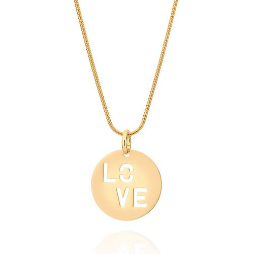PINGENTE LOVE BANHADO A OURO 18K
