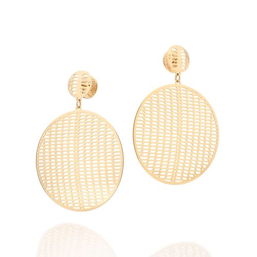 MAXI BRINCO REDONDO BANHADO A OURO 18K