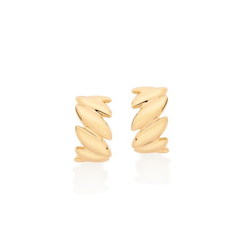 BRINCO ARGOLA NAVETES BANHADO A OURO 18K