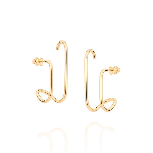 BRINCO EAR HOOK BANHADO A OURO 18K