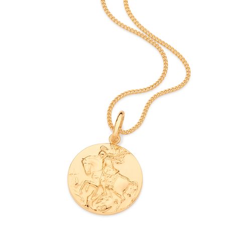 MEDALHA SÃO JORGE BANHADA A OURO 18K