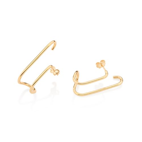 BRINCO EAR HOOK BANHADO A OURO 18K