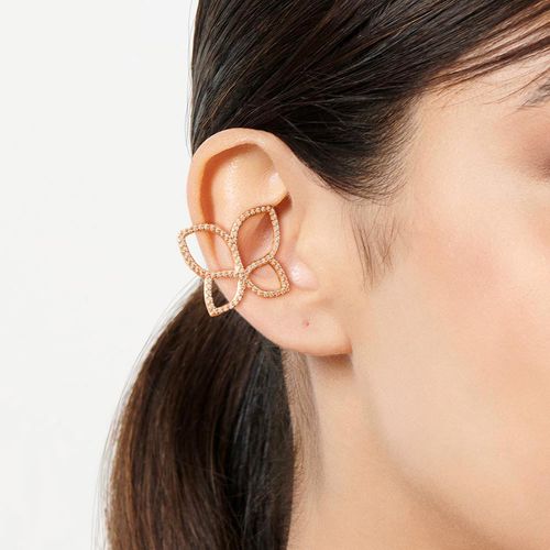 BRINCO PIERCING DE PRESSÃO BORBOLETA BANHADO A OURO 18K COM ZIRCÔNIAS