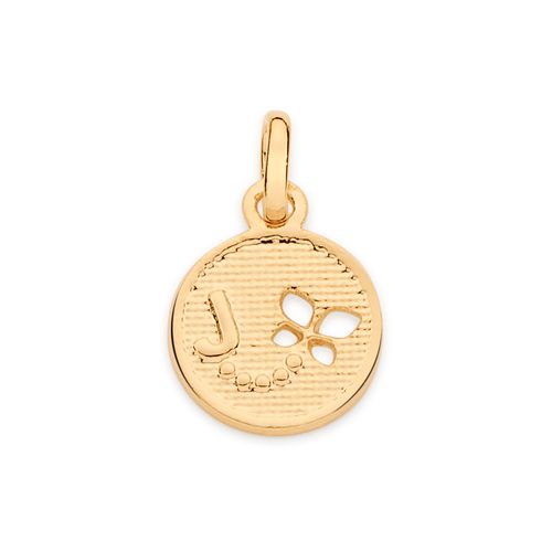 PINGENTE VOO DA BORBOLETA COM LETRA BANHADO A OURO 18K -LETRA J