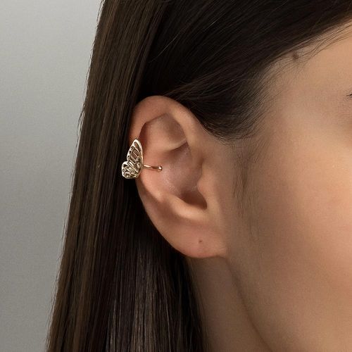 BRINCO PIERCING DE PRESSÃO ASAS DE BORBOLETA BANHADO A OURO 18K