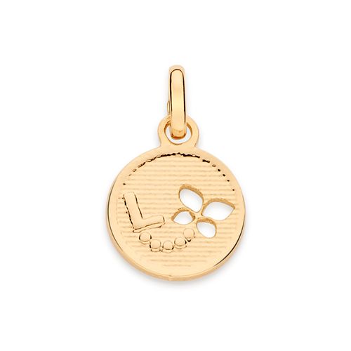 PINGENTE VOO DA BORBOLETA COM LETRA BANHADO A OURO 18K -LETRA L