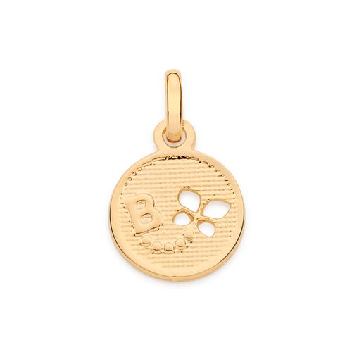 PINGENTE VOO DA BORBOLETA COM LETRA BANHADO A OURO 18K -LETRA B