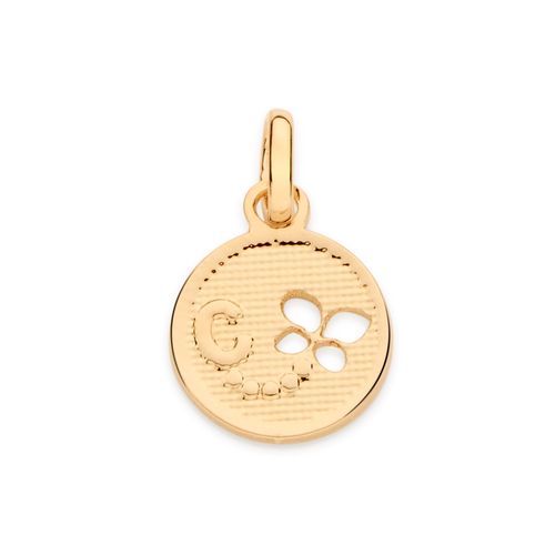 PINGENTE VOO DA BORBOLETA COM LETRA BANHADO A OURO 18K -LETRA C