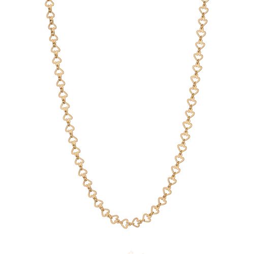 GARGANTILHA BANHADA A OURO 18K FIO DE CORAÇÕES